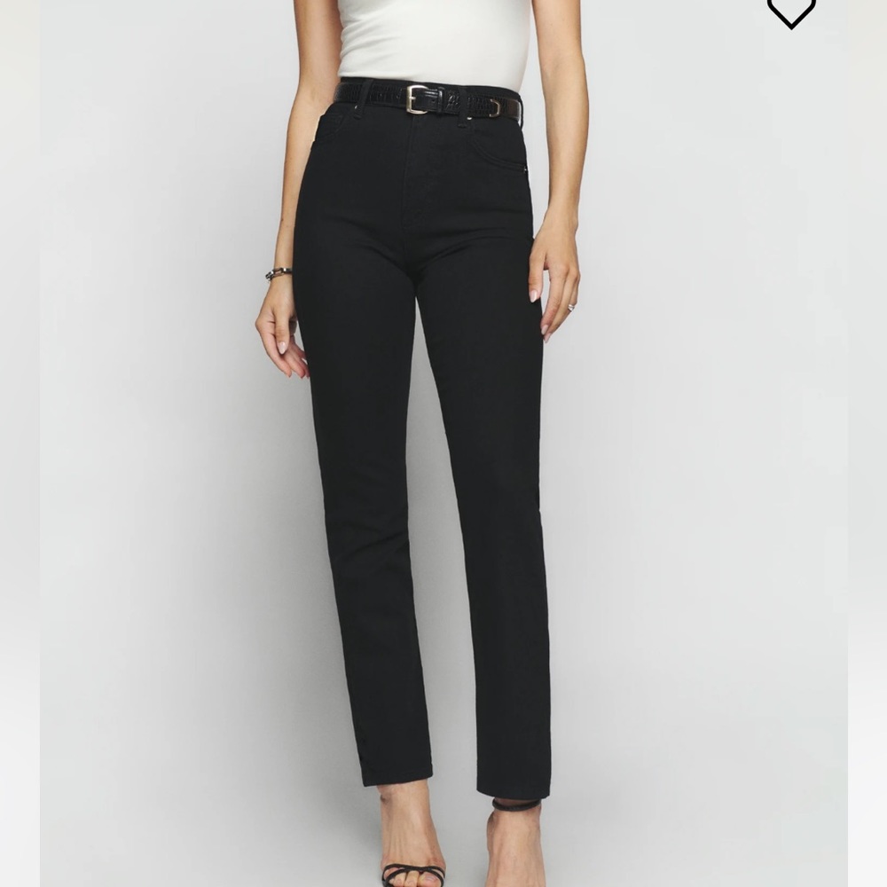 Size 29 reformation Liza ultra high rise straight jeans black